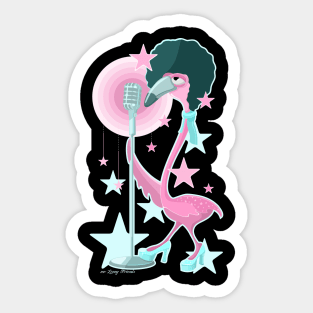 mrs.Fannie flamingo pop star / blue edition Sticker